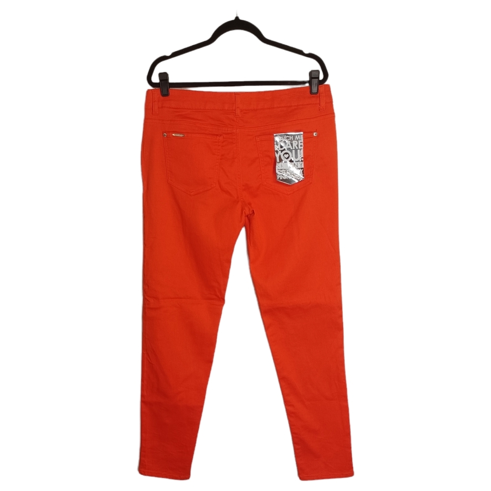 CELEBRITY PINK Vibrant Orange Picante Skinny Stretchy Colored Jeans 15 NWT